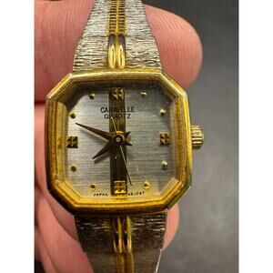 Caravelle By Bulova Two Tone 16mm Semi-Octagon Case Women's Quartz Watch